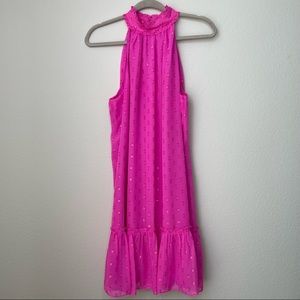 Trina Turk high neck pink dress